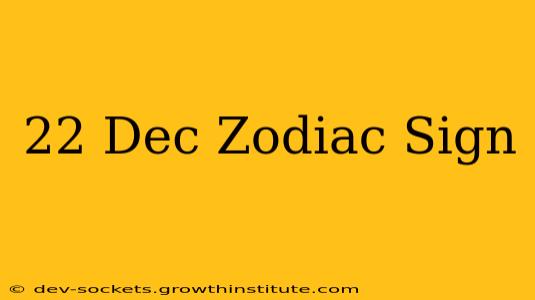 22 Dec Zodiac Sign