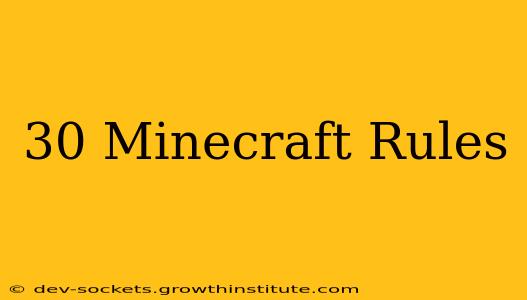 30 Minecraft Rules