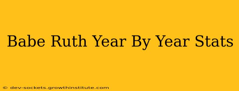 Babe Ruth Year By Year Stats