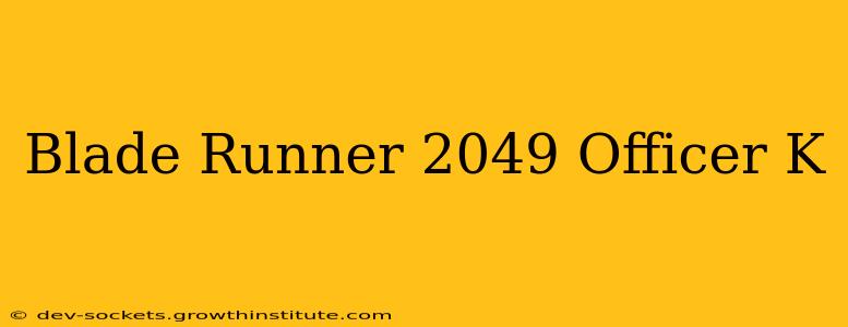 Blade Runner 2049 Officer K