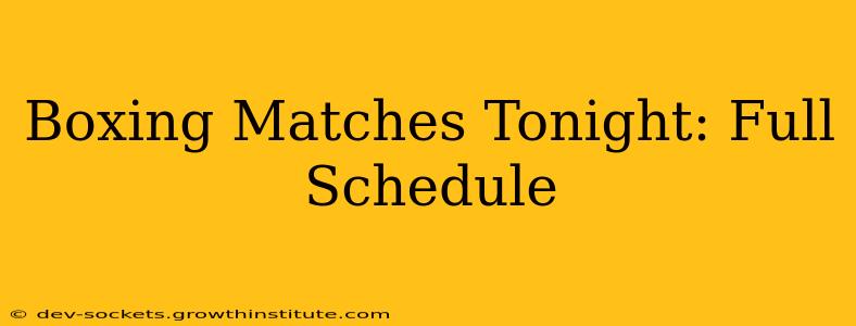 Boxing Matches Tonight: Full Schedule