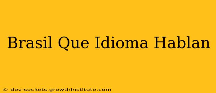 Brasil Que Idioma Hablan