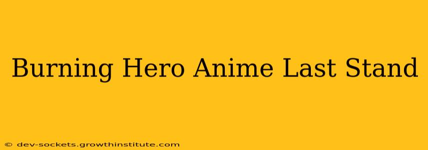 Burning Hero Anime Last Stand