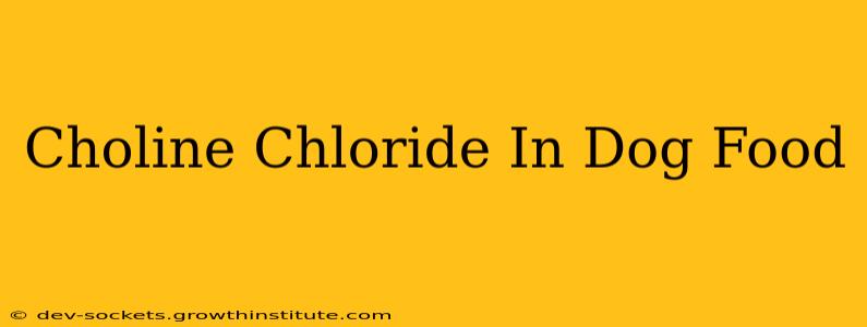 Choline Chloride In Dog Food
