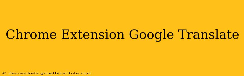 Chrome Extension Google Translate