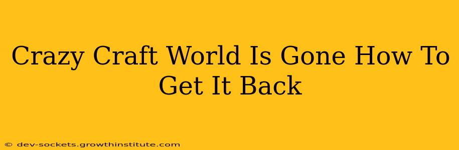 Crazy Craft World Is Gone How To Get It Back