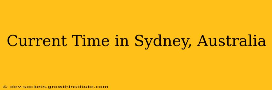 Current Time in Sydney, Australia