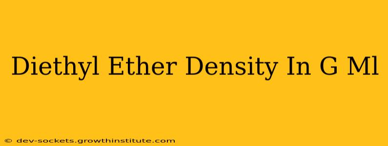 Diethyl Ether Density In G Ml