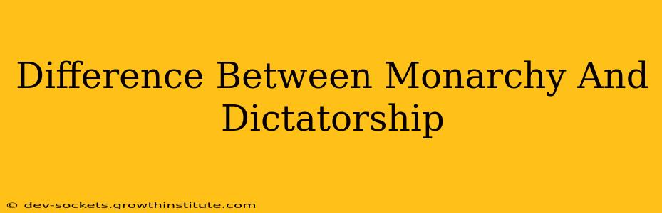 Difference Between Monarchy And Dictatorship