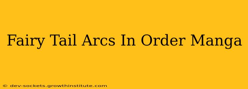 Fairy Tail Arcs In Order Manga
