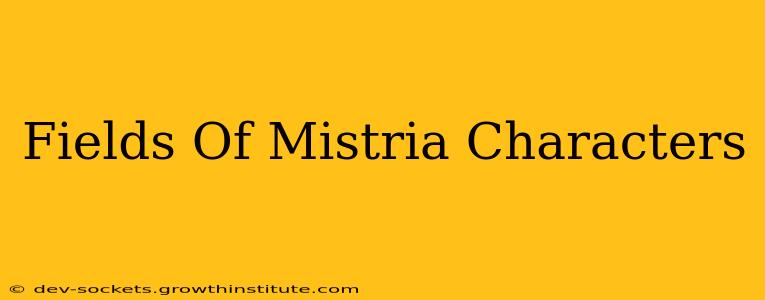 Fields Of Mistria Characters