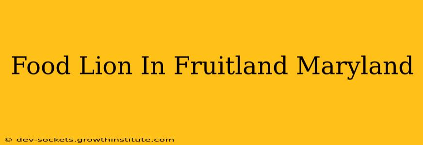 Food Lion In Fruitland Maryland