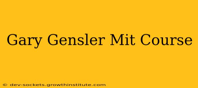 Gary Gensler Mit Course