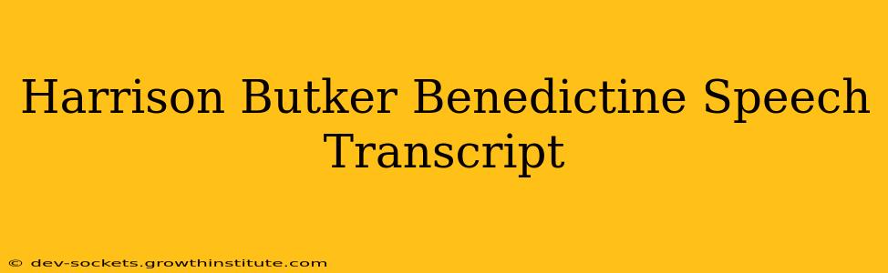 Harrison Butker Benedictine Speech Transcript