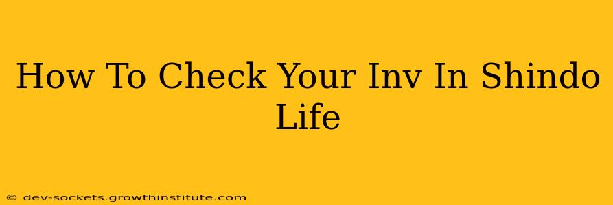 How To Check Your Inv In Shindo Life