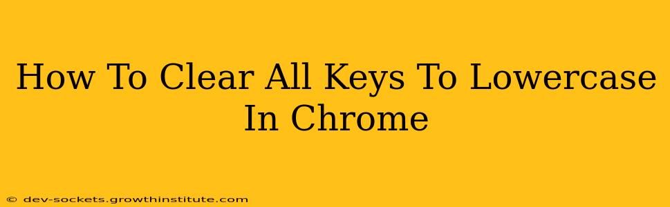 How To Clear All Keys To Lowercase In Chrome