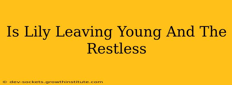 Is Lily Leaving Young And The Restless