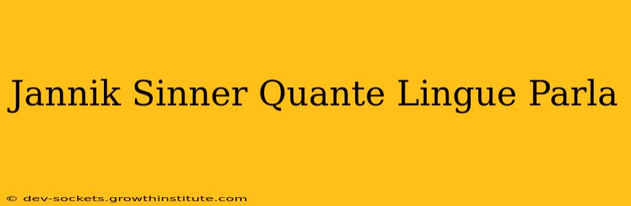 Jannik Sinner Quante Lingue Parla