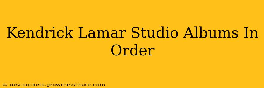 Kendrick Lamar Studio Albums In Order