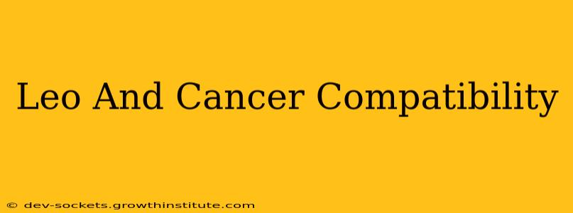 Leo And Cancer Compatibility