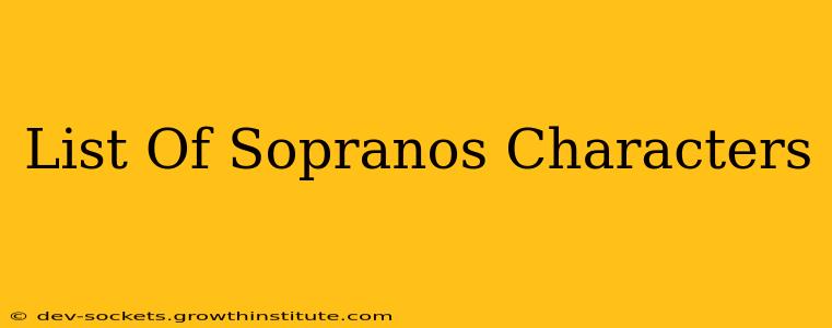 List Of Sopranos Characters