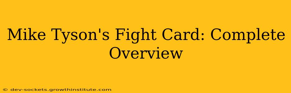 Mike Tyson's Fight Card: Complete Overview