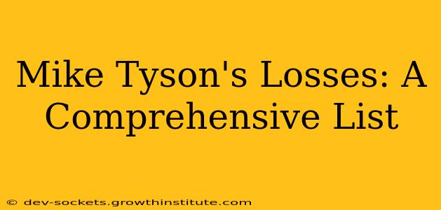 Mike Tyson's Losses: A Comprehensive List