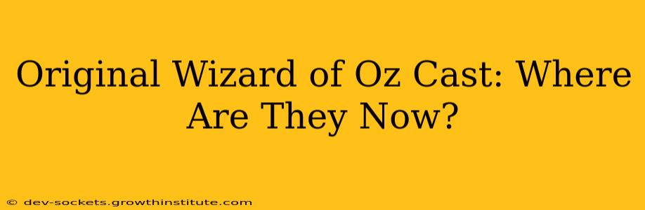 Original Wizard of Oz Cast: Where Are They Now?