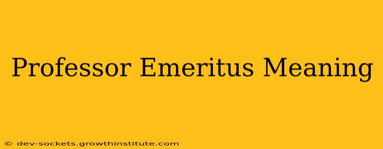 Professor Emeritus Meaning