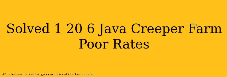 Solved 1 20 6 Java Creeper Farm Poor Rates
