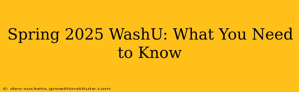 Spring 2025 WashU: What You Need to Know