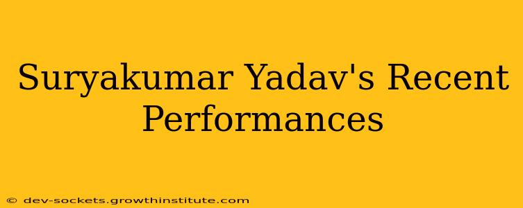 Suryakumar Yadav's Recent Performances