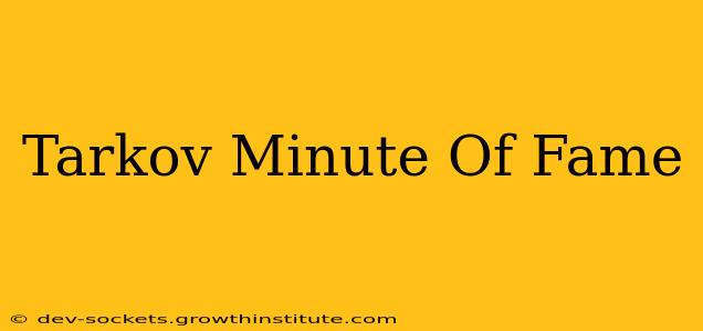 Tarkov Minute Of Fame