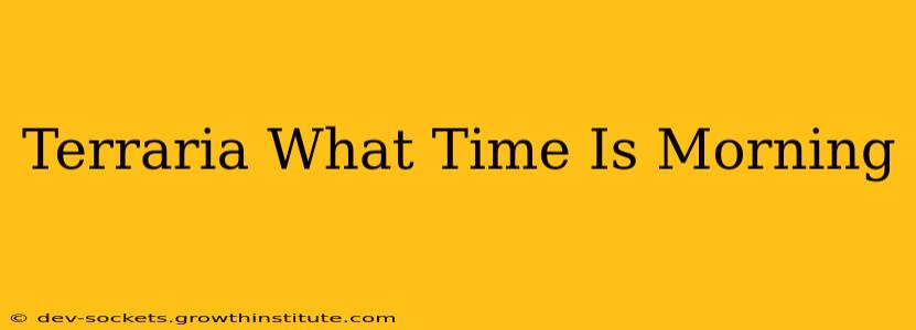 Terraria What Time Is Morning