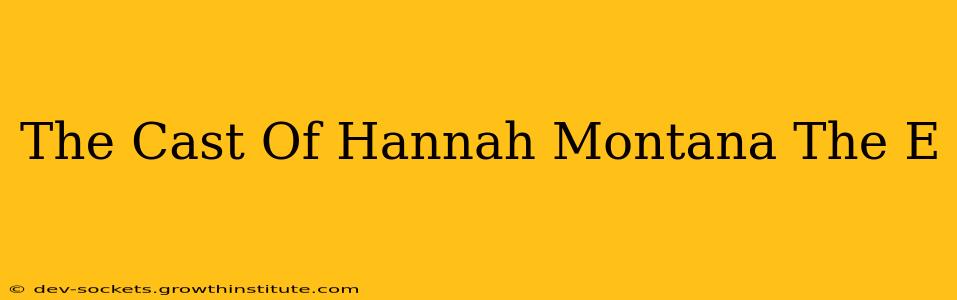 The Cast Of Hannah Montana The E