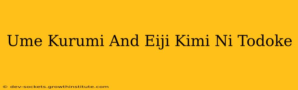 Ume Kurumi And Eiji Kimi Ni Todoke