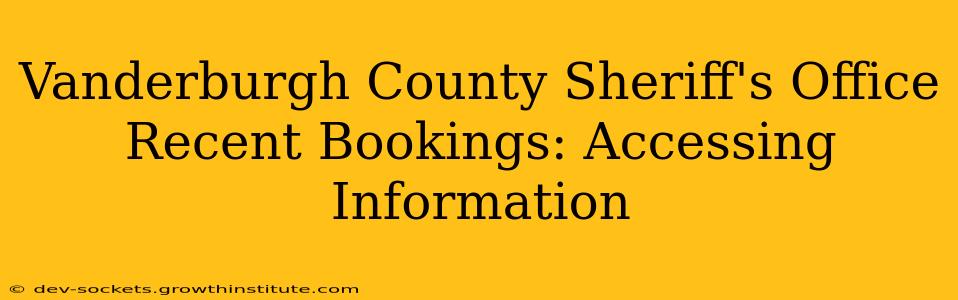 Vanderburgh County Sheriff's Office Recent Bookings: Accessing Information