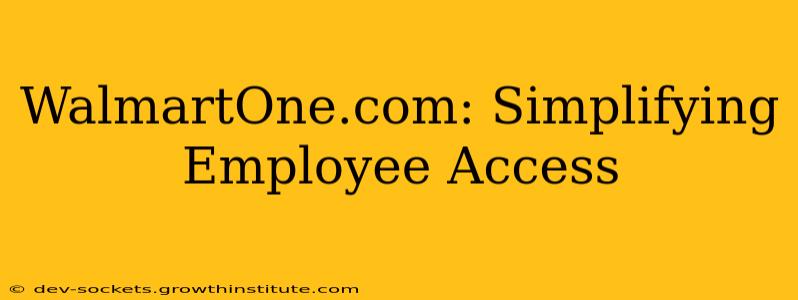 WalmartOne.com: Simplifying Employee Access