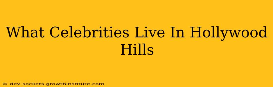 What Celebrities Live In Hollywood Hills