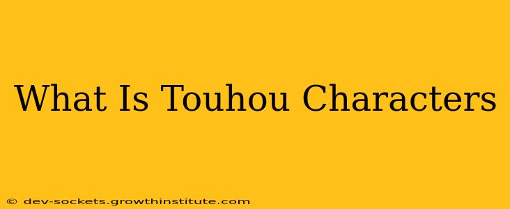 What Is Touhou Characters