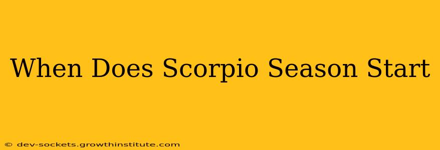 When Does Scorpio Season Start