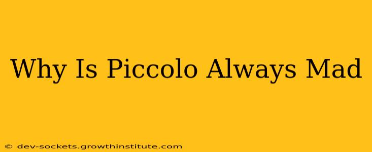 Why Is Piccolo Always Mad