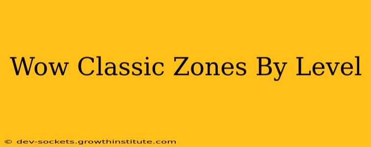 Wow Classic Zones By Level